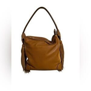 Christian Louboutin Eloise Fringe Leather Hobo Bag, Camel